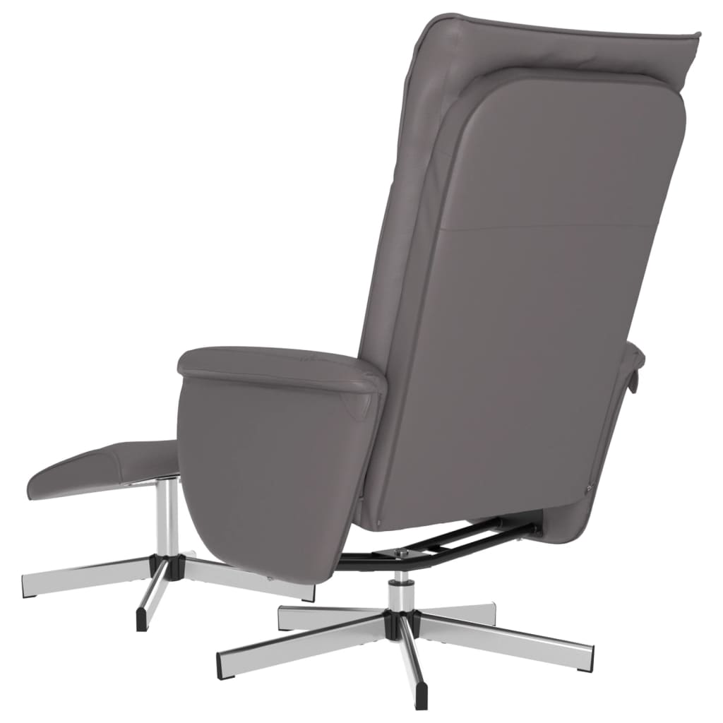 Fauteuil de relaxation avec repose-pieds simili cuir gris