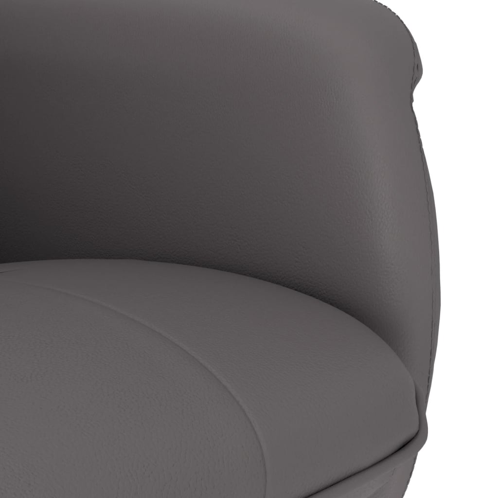 Fauteuil de relaxation avec repose-pieds simili cuir gris