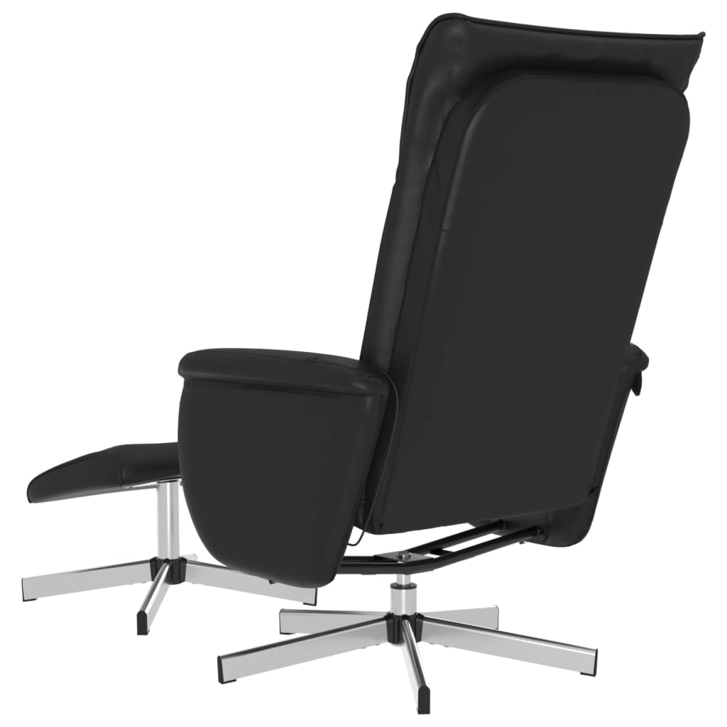 Fauteuil de massage avec repose-pieds simili cuir noir