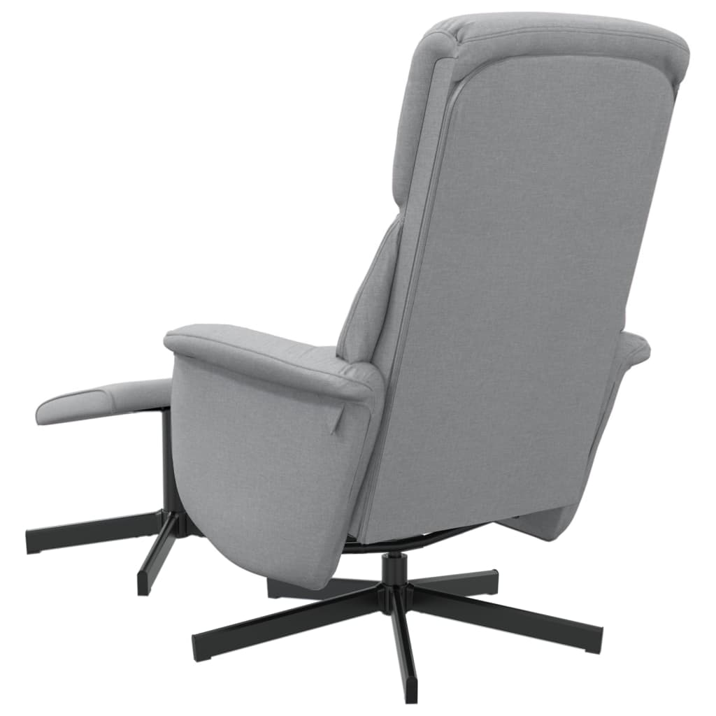 Fauteuil de relaxation avec repose-pieds tissu gris clair