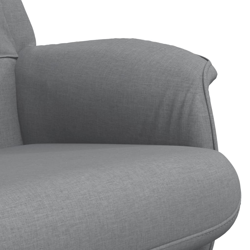 Fauteuil de relaxation avec repose-pieds tissu gris clair