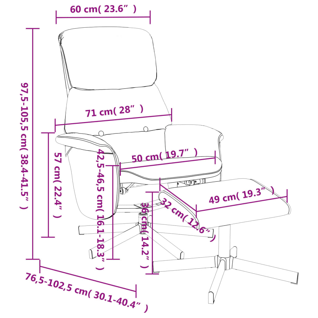 Fauteuil de relaxation avec repose-pieds tissu gris clair