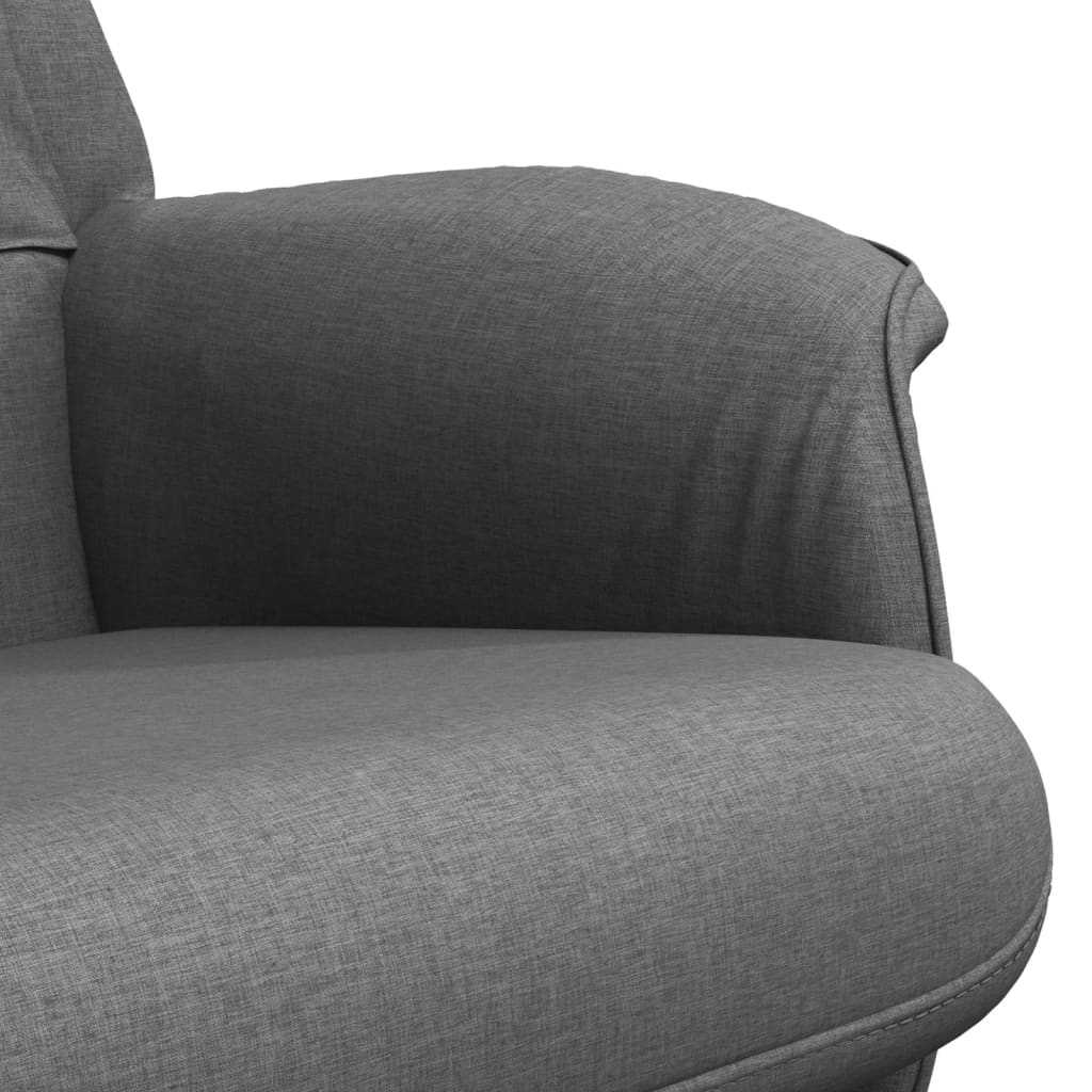 Fauteuil de relaxation avec repose-pieds tissu gris foncé