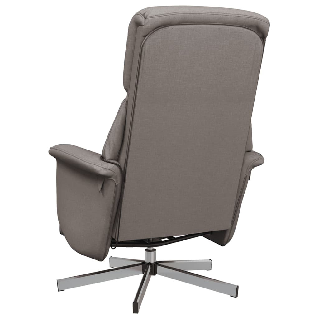 Fauteuil de massage avec repose-pieds en tissu taupe
