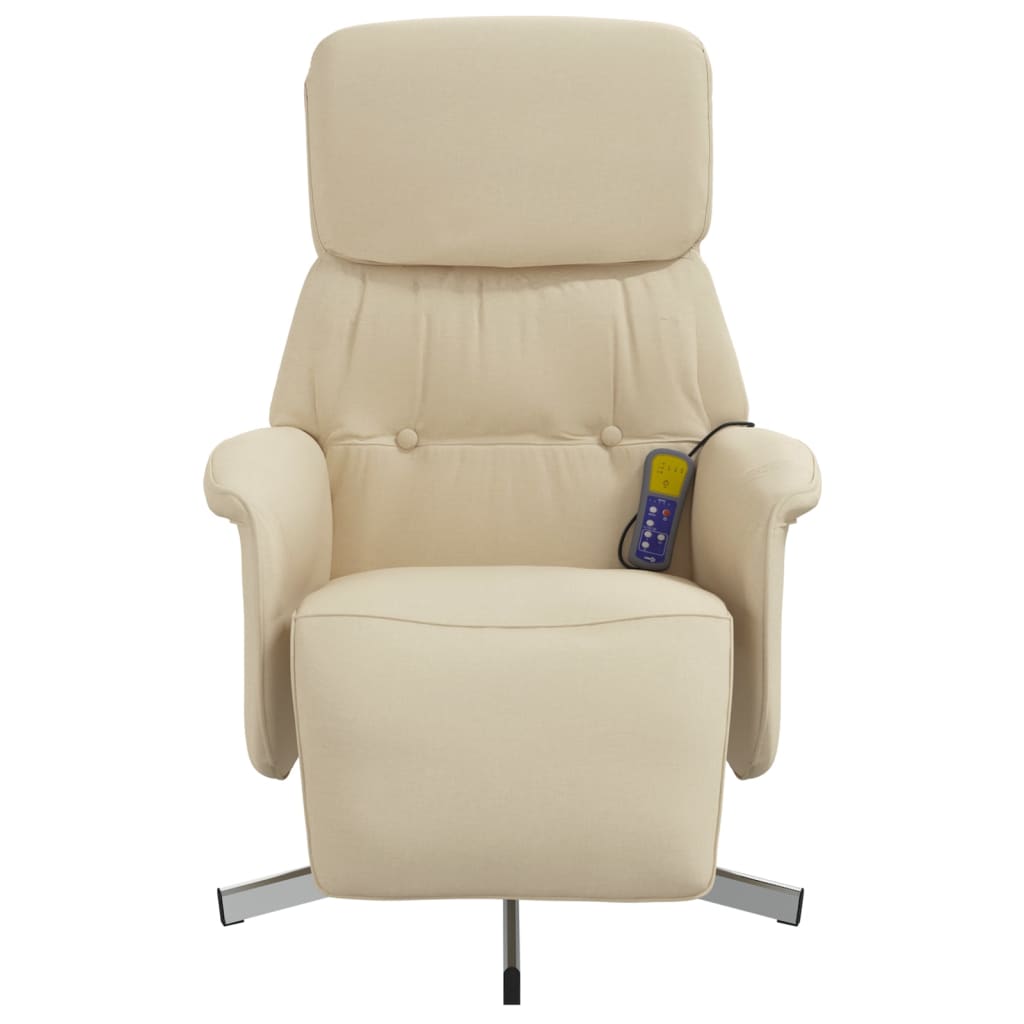 Massagesessel mit Fußteil Creme Stoff