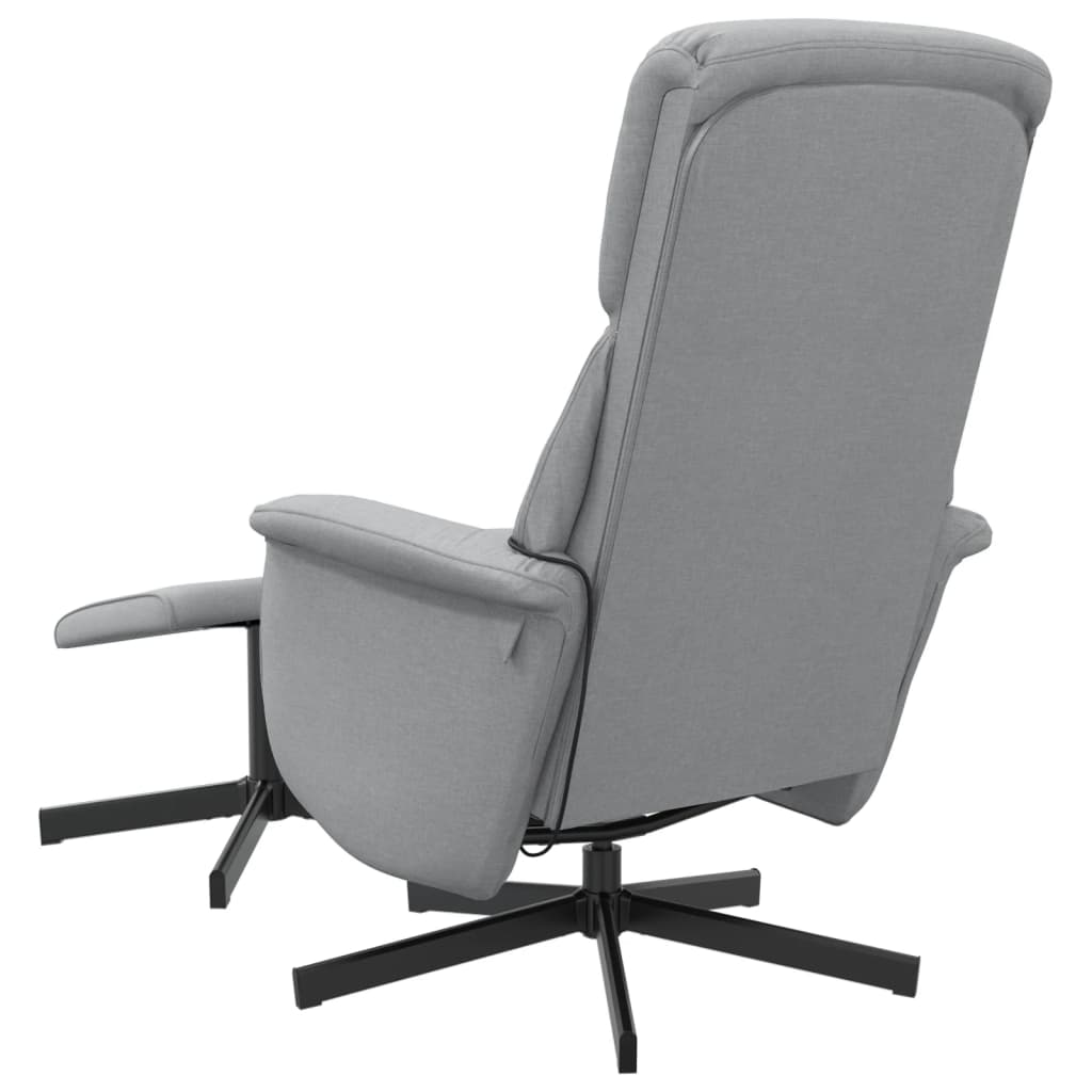 Fauteuil de massage avec repose-pieds tissu gris clair