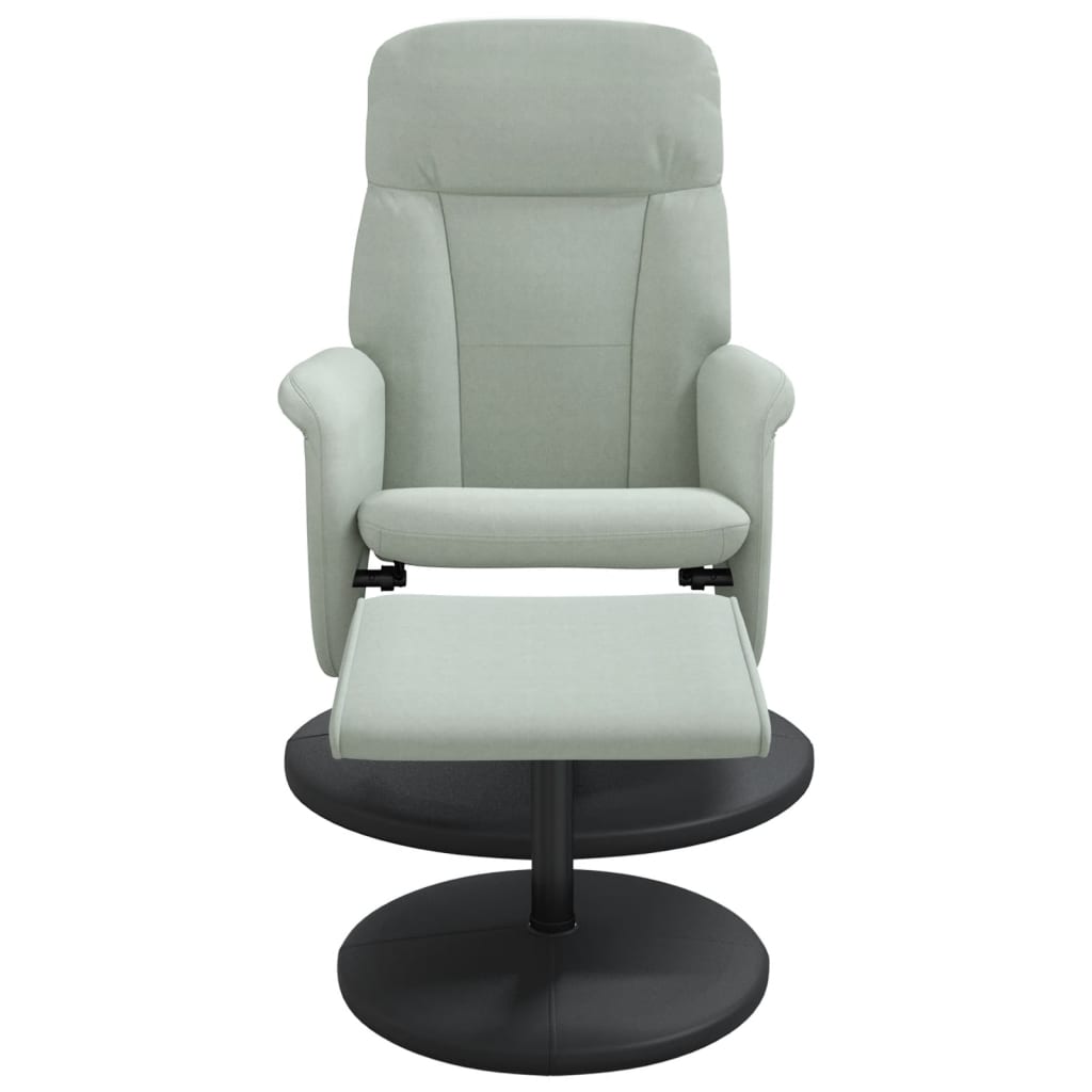 Fauteuil de relaxation avec repose-pieds en velours gris clair