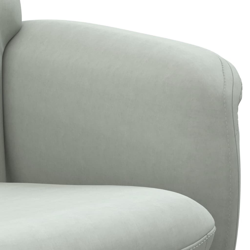 Fauteuil de relaxation avec repose-pieds en velours gris clair