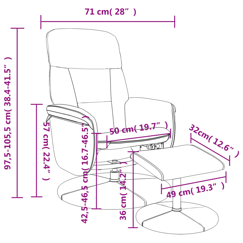 Fauteuil de relaxation avec repose-pieds en velours gris clair