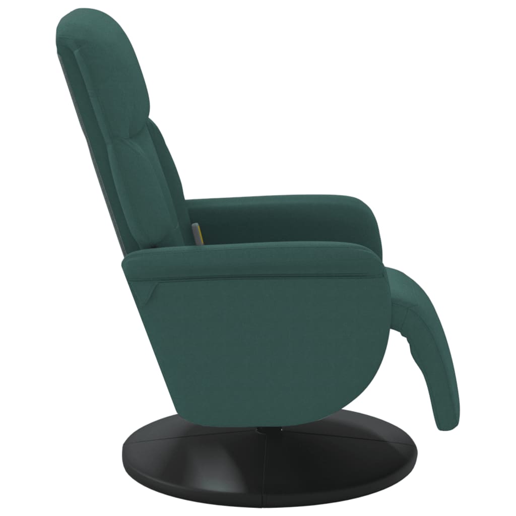 Fauteuil de massage avec repose-pieds en velours vert foncé