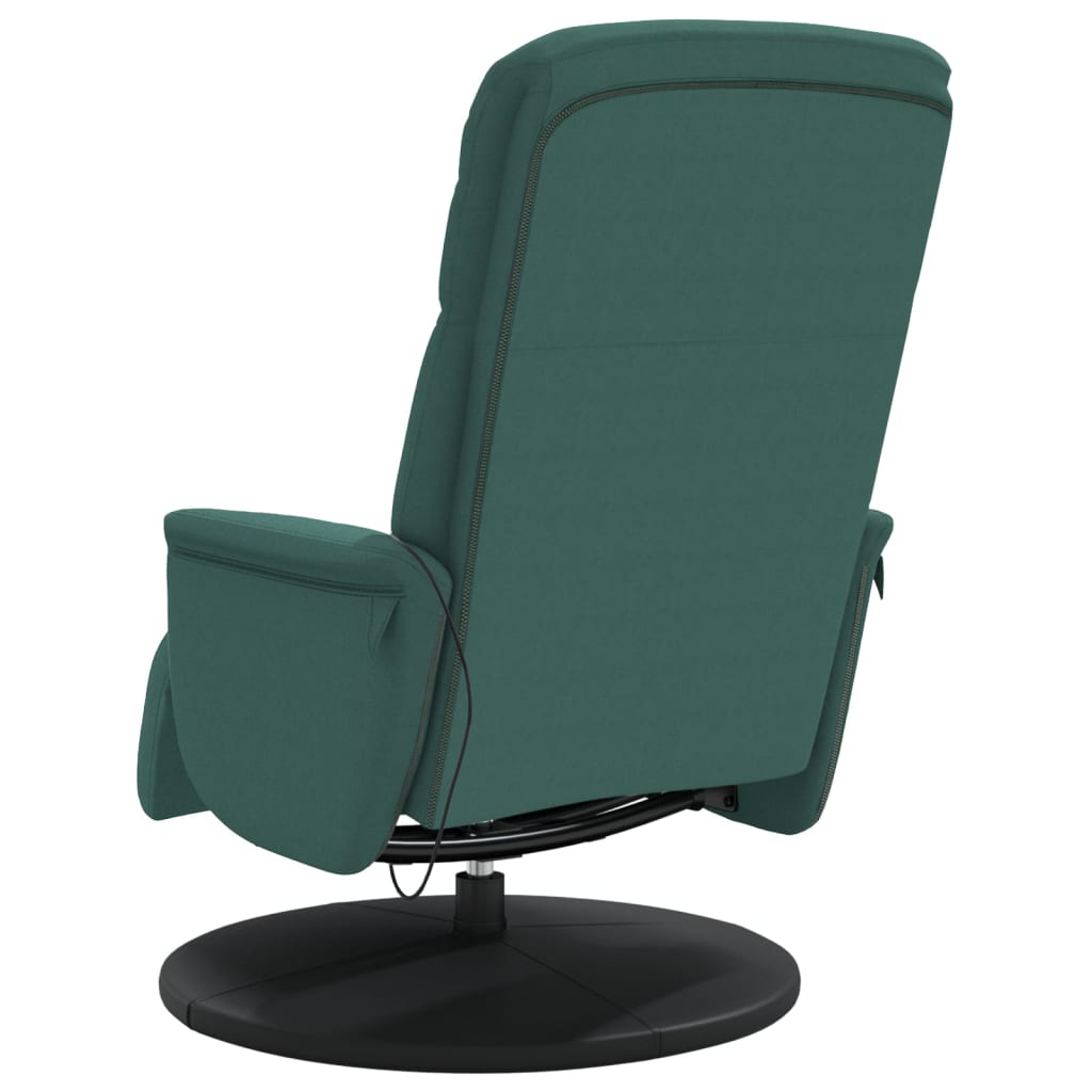 Fauteuil de massage avec repose-pieds en velours vert foncé