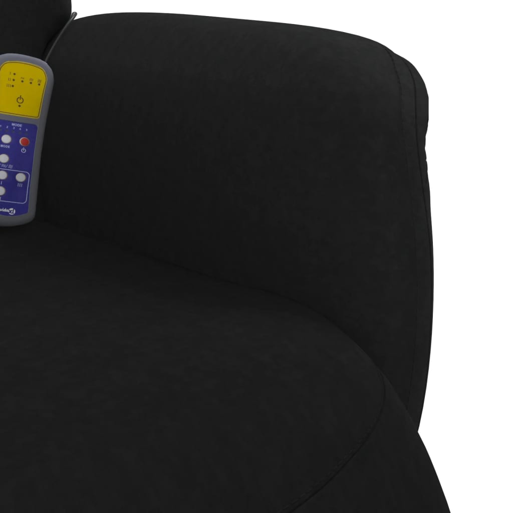 Massagesessel mit Fußteil Schwarz Samt