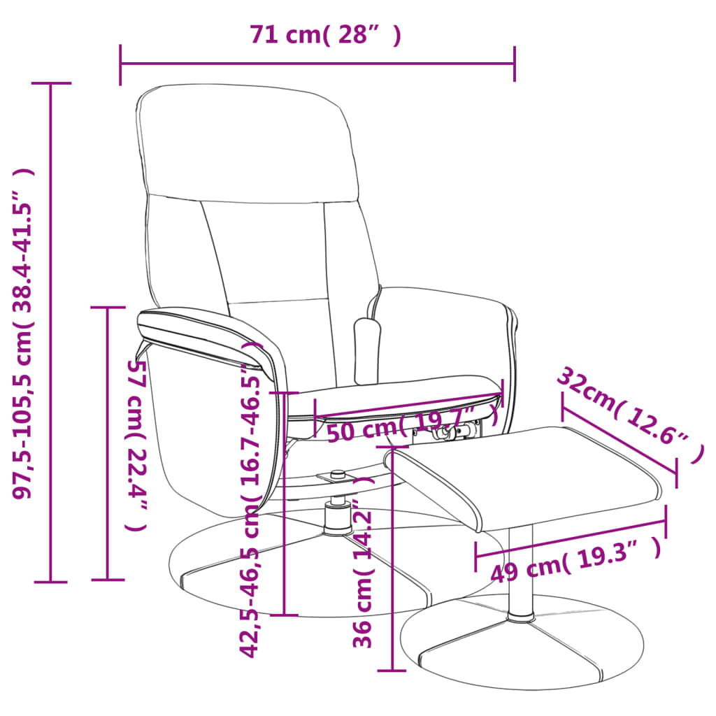 Fauteuil de massage avec repose-pieds velours gris foncé