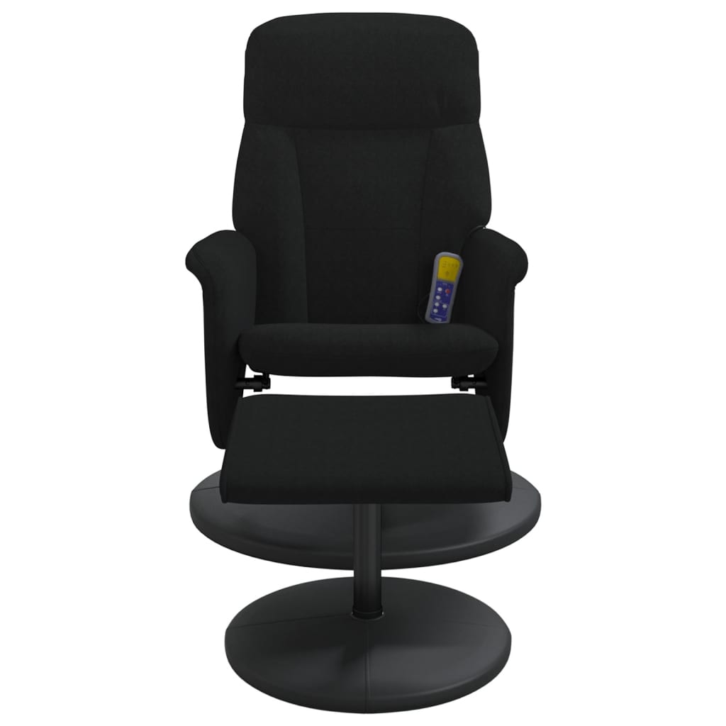 Fauteuil de massage avec repose-pieds velours noir