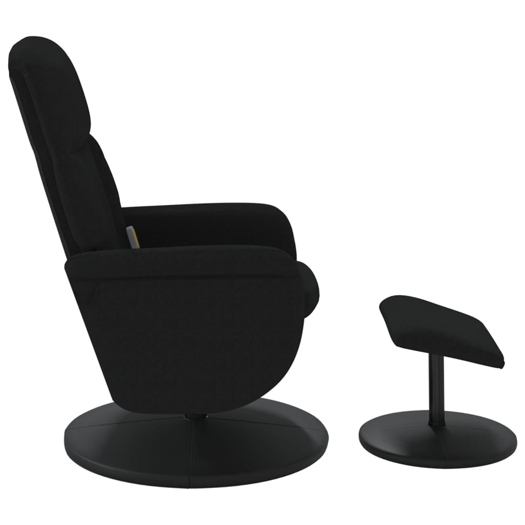 Fauteuil de massage avec repose-pieds velours noir