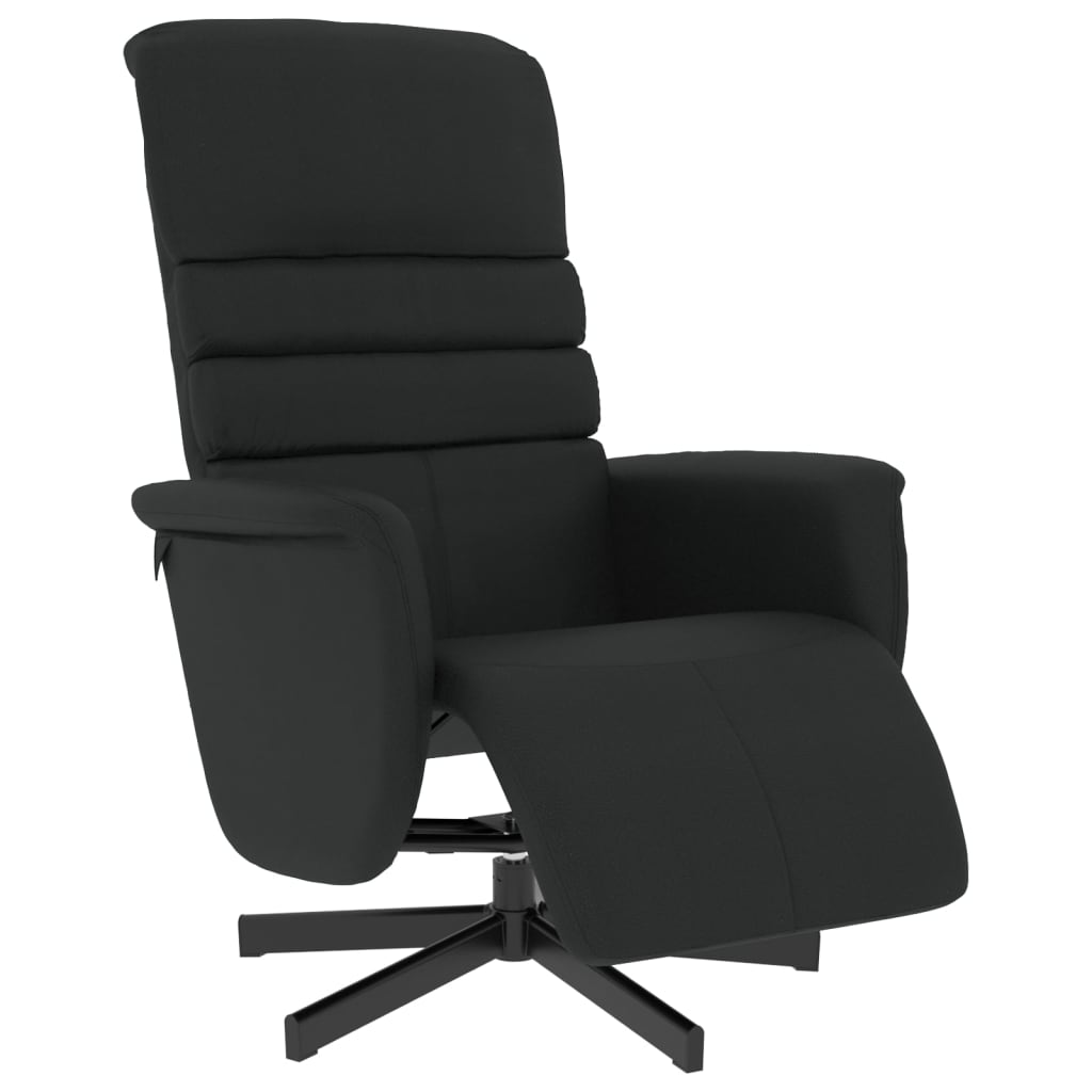 Fauteuil de relaxation avec repose-pieds simili cuir noir