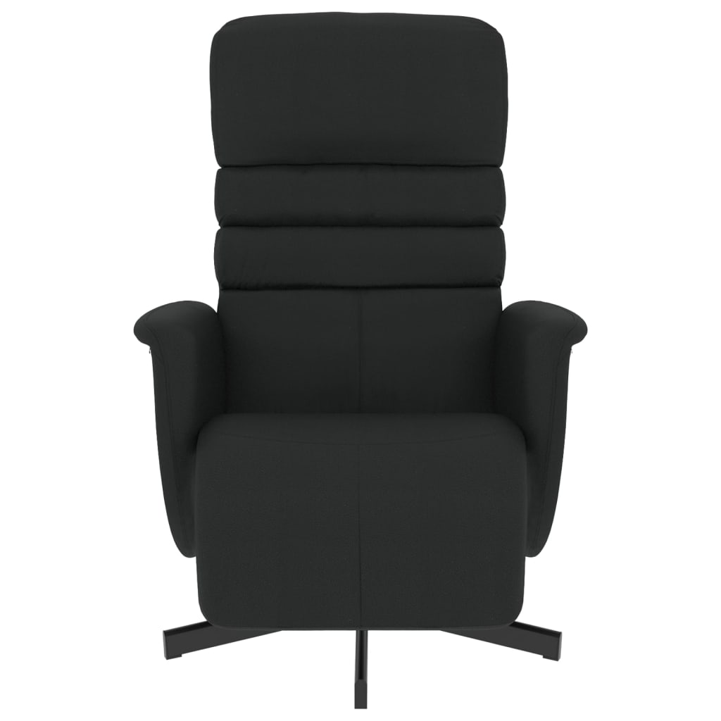 Fauteuil de relaxation avec repose-pieds simili cuir noir