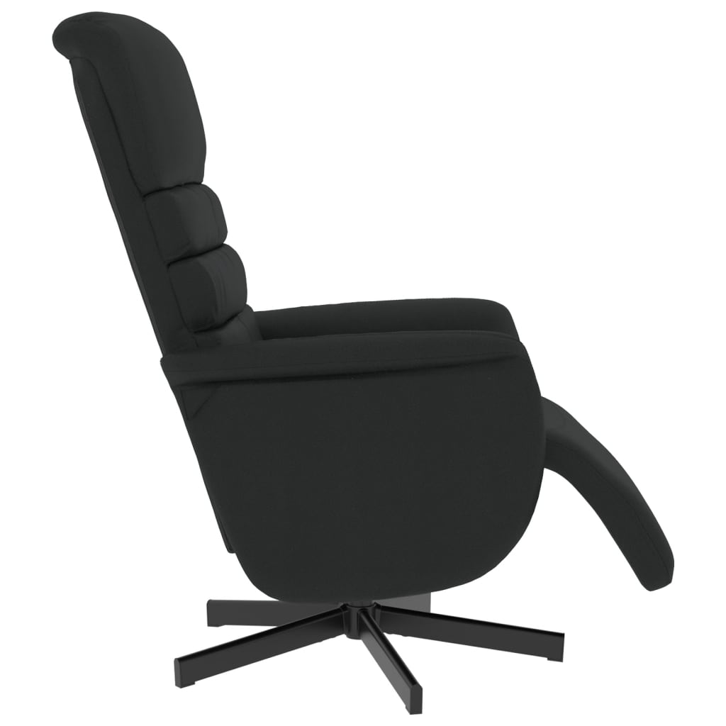 Fauteuil de relaxation avec repose-pieds simili cuir noir
