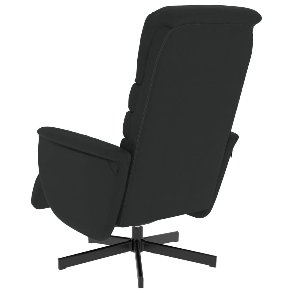 Fauteuil de relaxation avec repose-pieds simili cuir noir