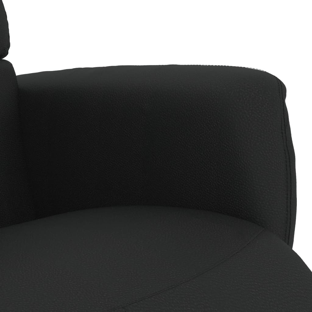 Fauteuil de relaxation avec repose-pieds simili cuir noir