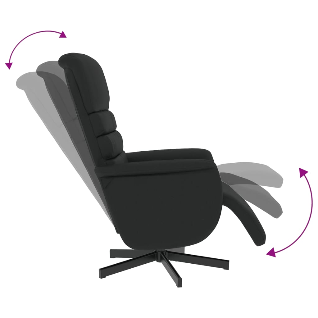 Fauteuil de relaxation avec repose-pieds simili cuir noir