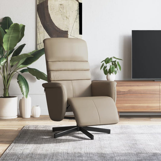 Fauteuil relax avec repose-pieds en cuir synthétique marron cappuccino