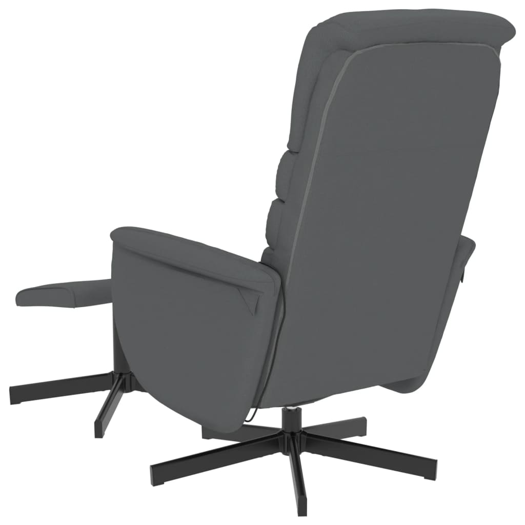 Fauteuil de massage avec repose-pieds simili cuir gris