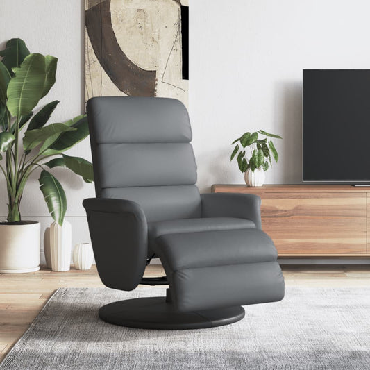Relaxsessel mit Fußteil Grau Kunstleder