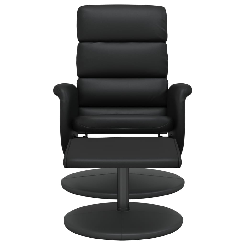 Fauteuil de relaxation avec repose-pieds simili cuir noir