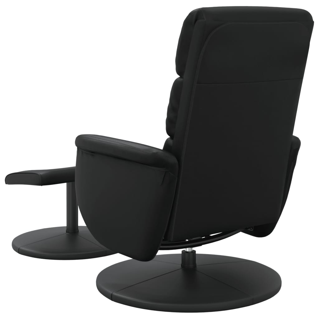 Fauteuil de relaxation avec repose-pieds simili cuir noir