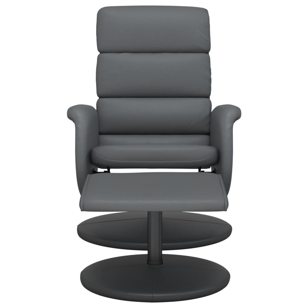 Fauteuil de relaxation avec repose-pieds simili cuir gris