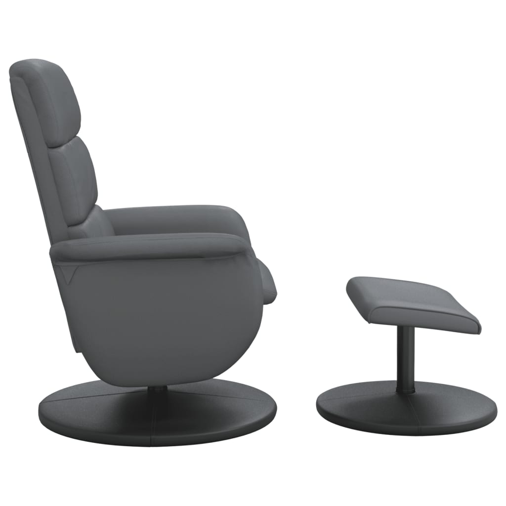 Fauteuil de relaxation avec repose-pieds simili cuir gris