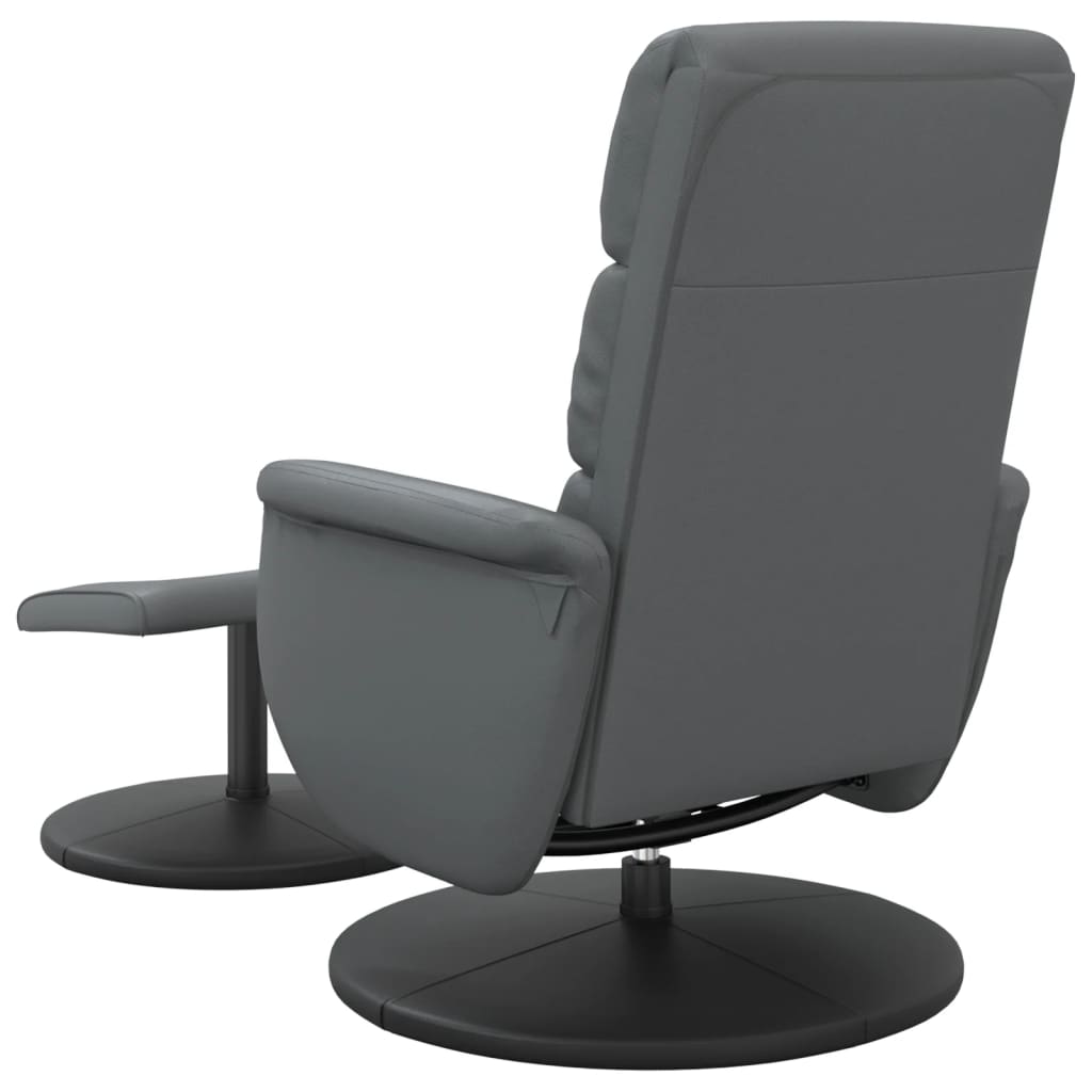 Fauteuil de relaxation avec repose-pieds simili cuir gris