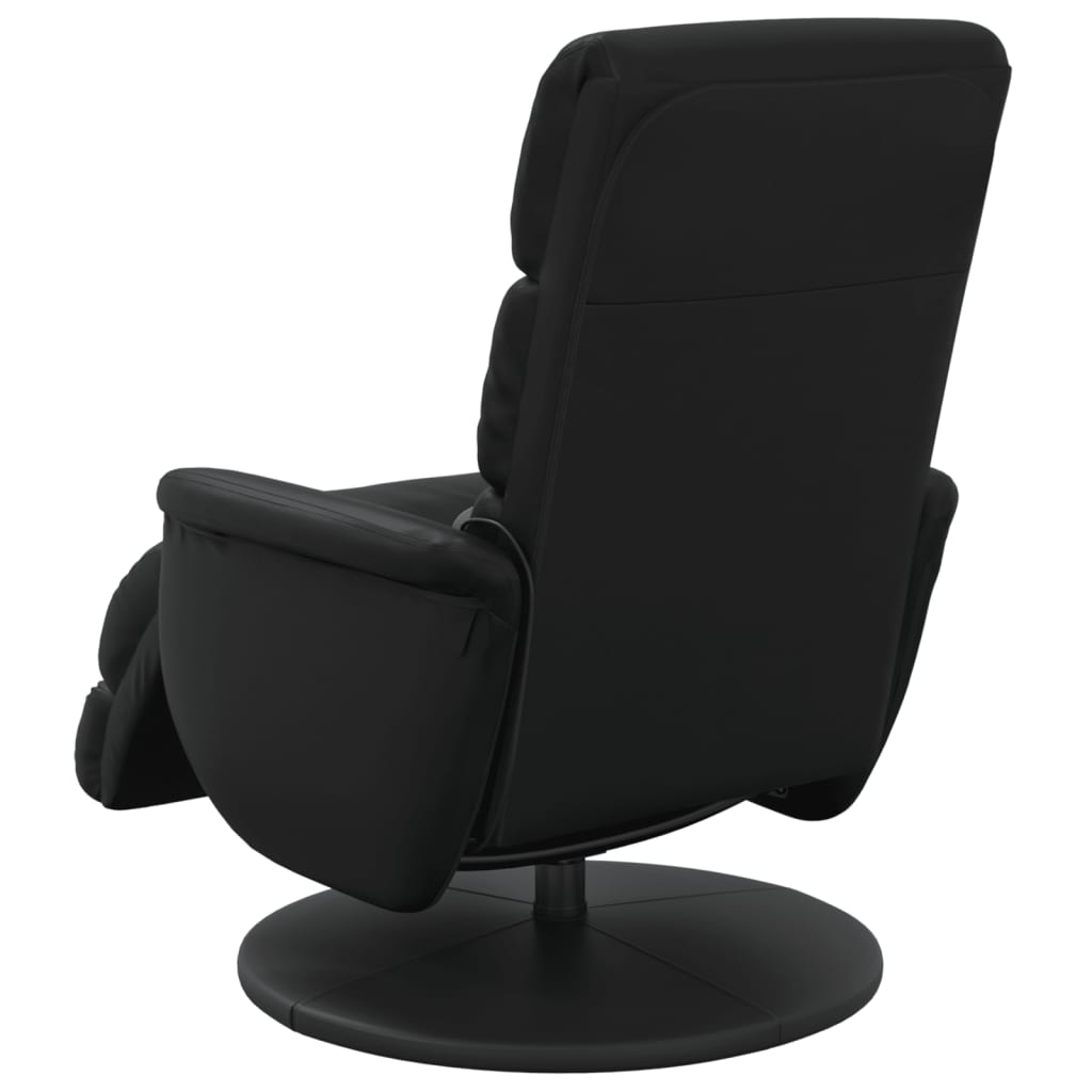 Massage chair with footrest black imitation leather