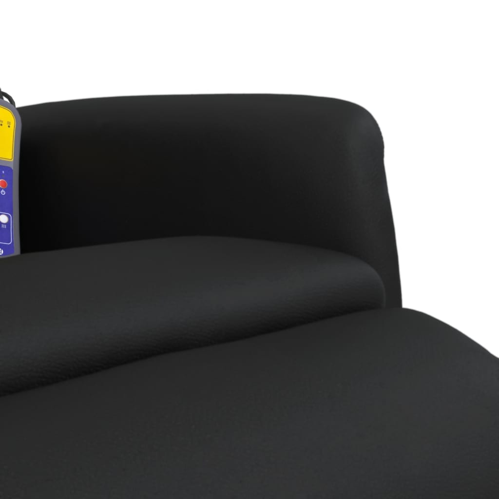 Massage chair with footrest black imitation leather