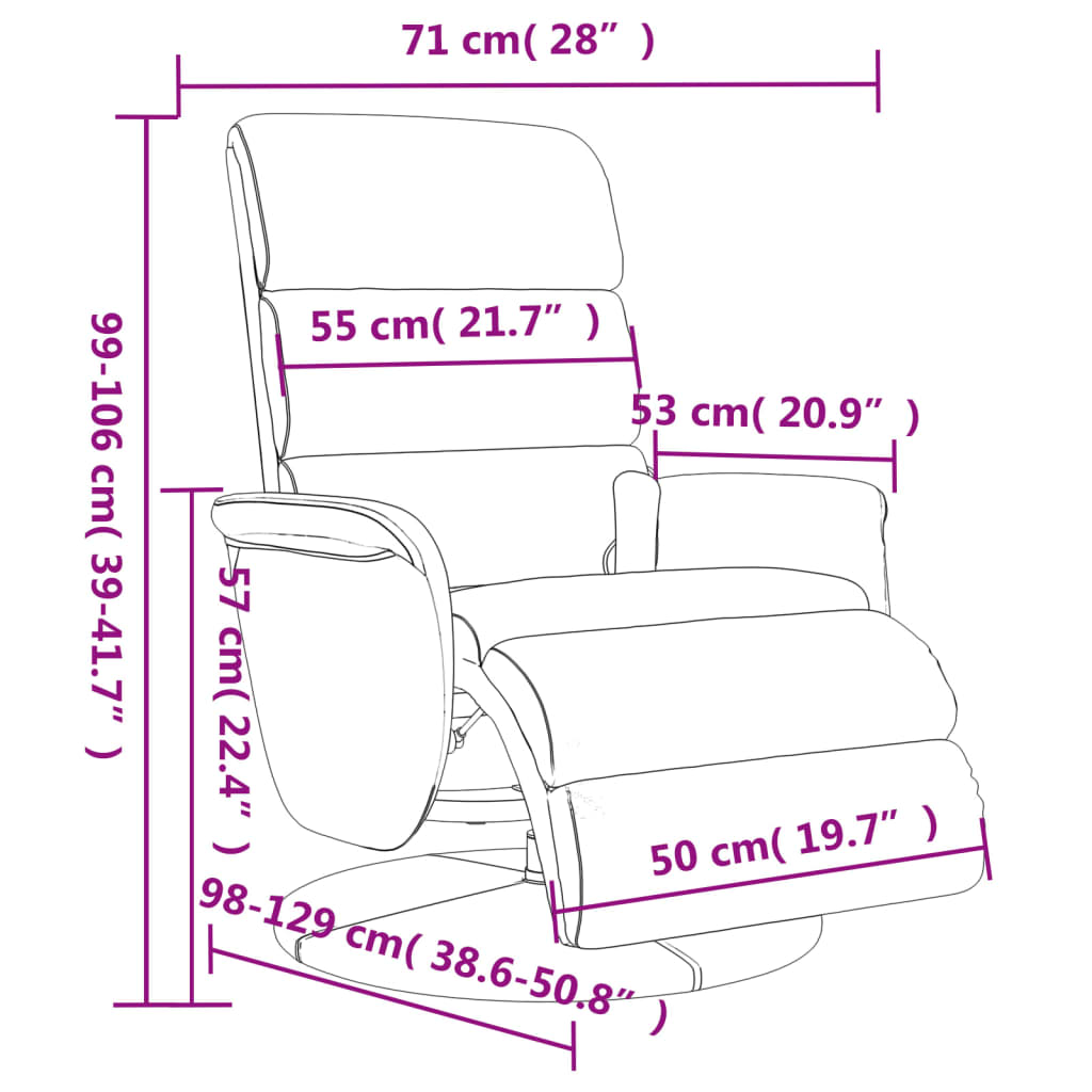 Massage chair with footrest black imitation leather