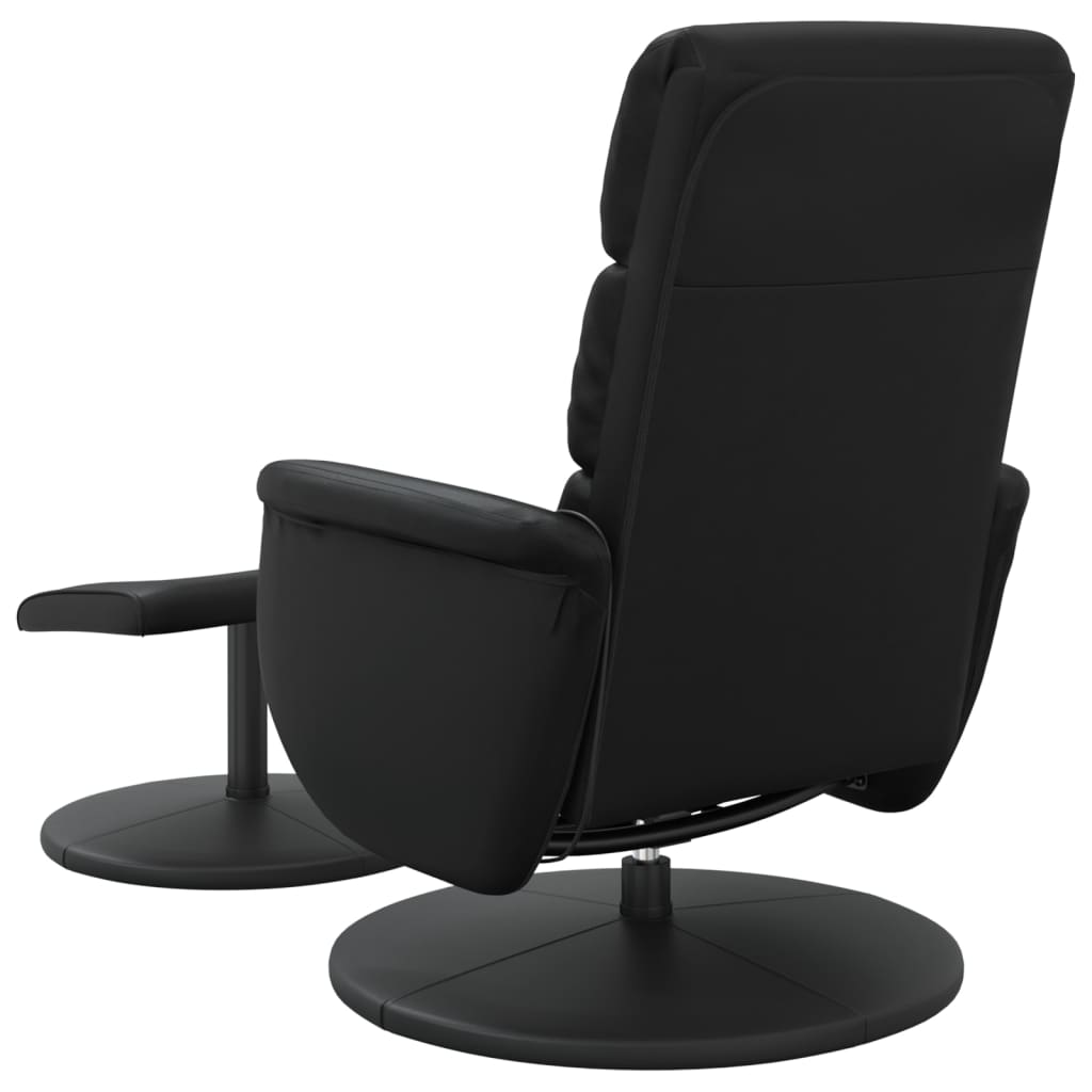 Fauteuil de massage avec repose-pieds simili cuir noir