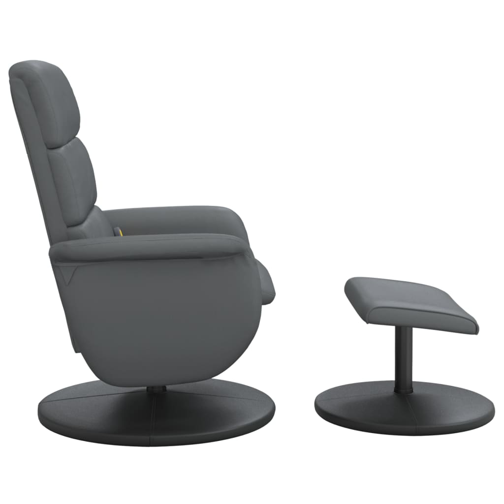 Fauteuil de massage avec repose-pieds simili cuir gris