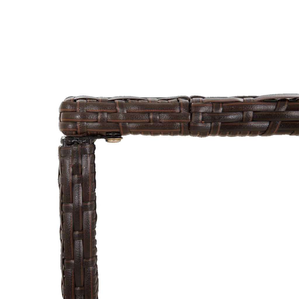 5-piece garden bar set with cushions, brown poly rattan