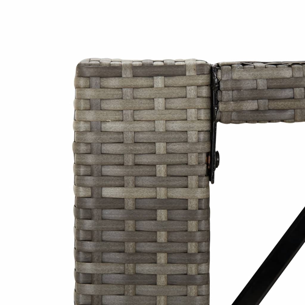 5-piece garden bar set with cushions, grey poly rattan