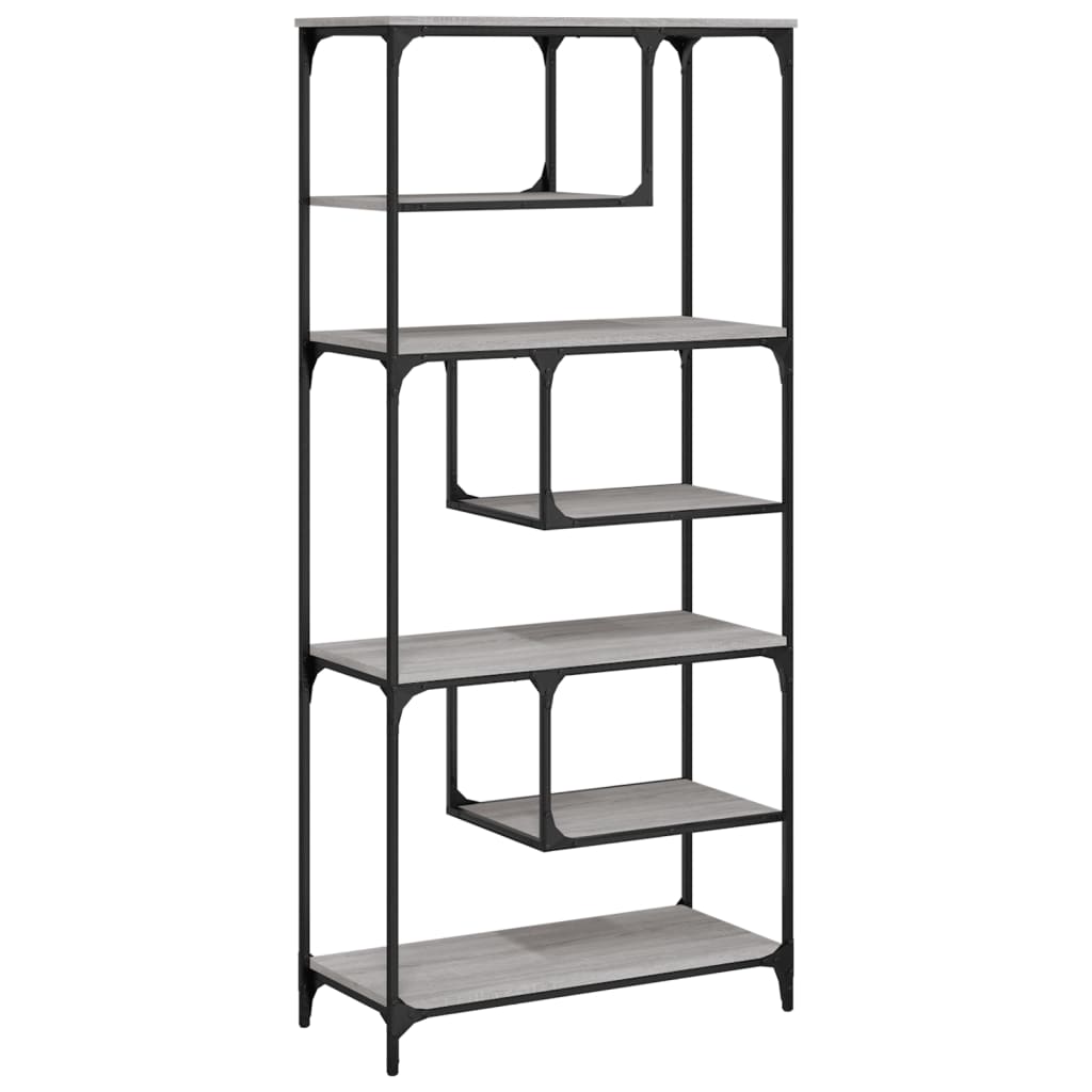 Bookshelf Gray Sonoma 81x36x176 cm Wood Material