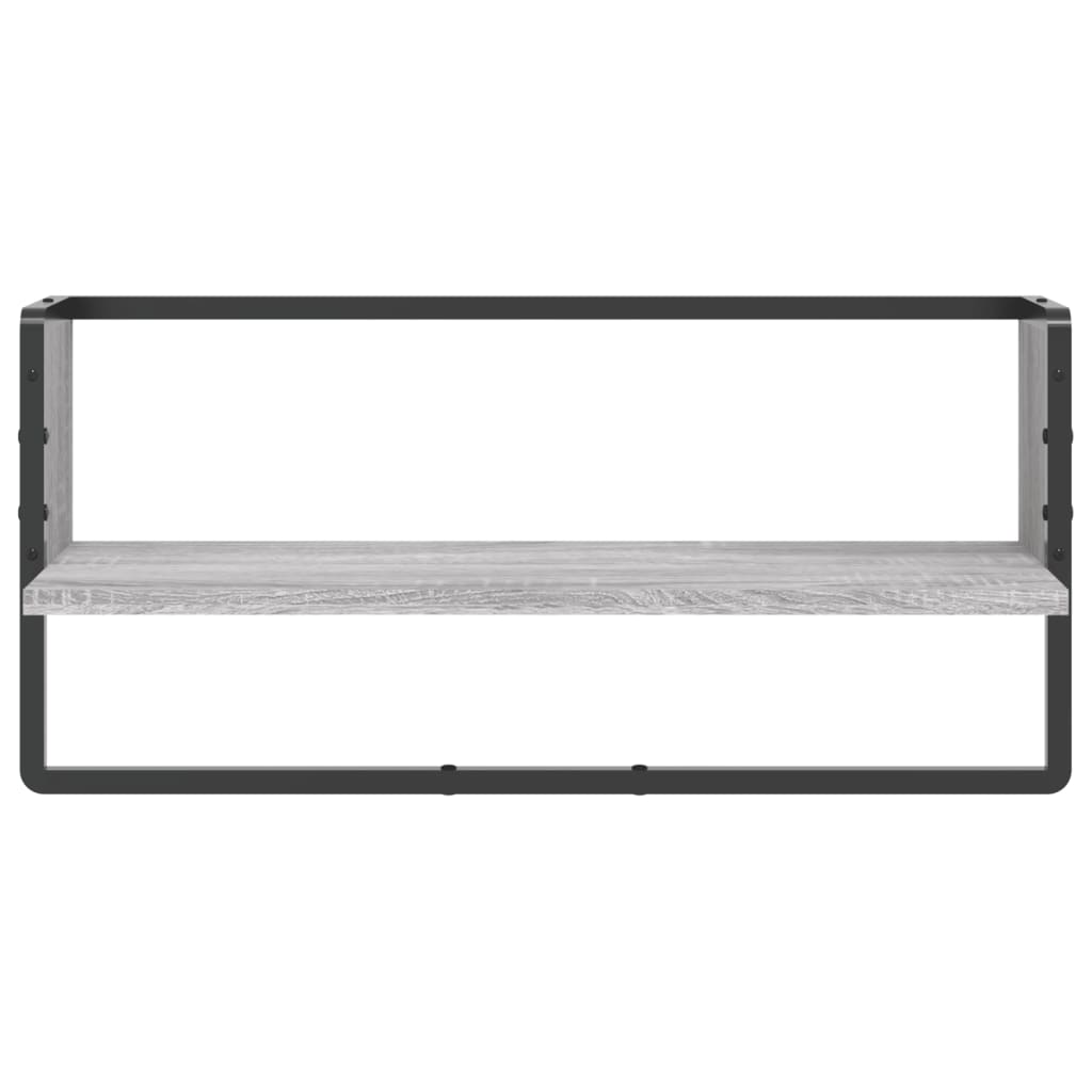 Wall shelf with rod gray Sonoma 65x25x30 cm