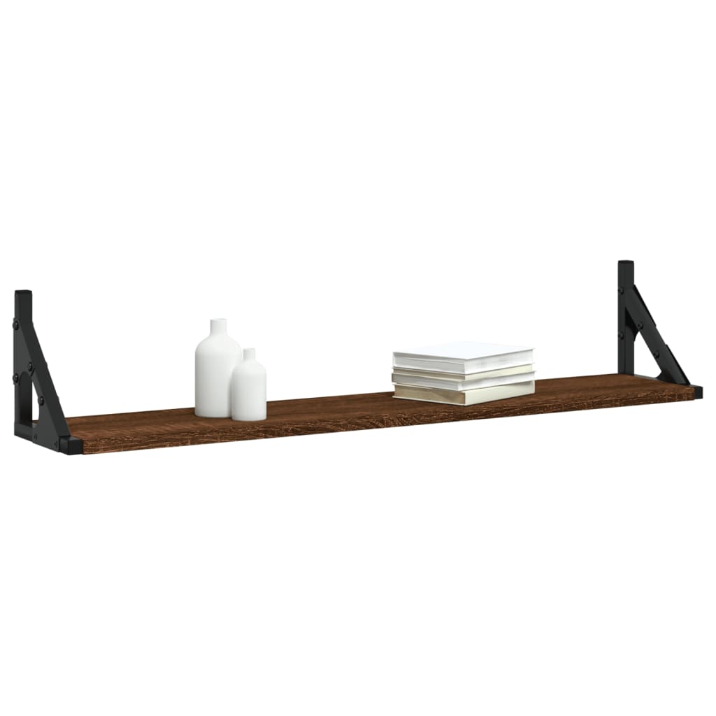 Wandregale 2 Stk. Braun Eichen-Optik 80x15x15,5cm Holzwerkstoff