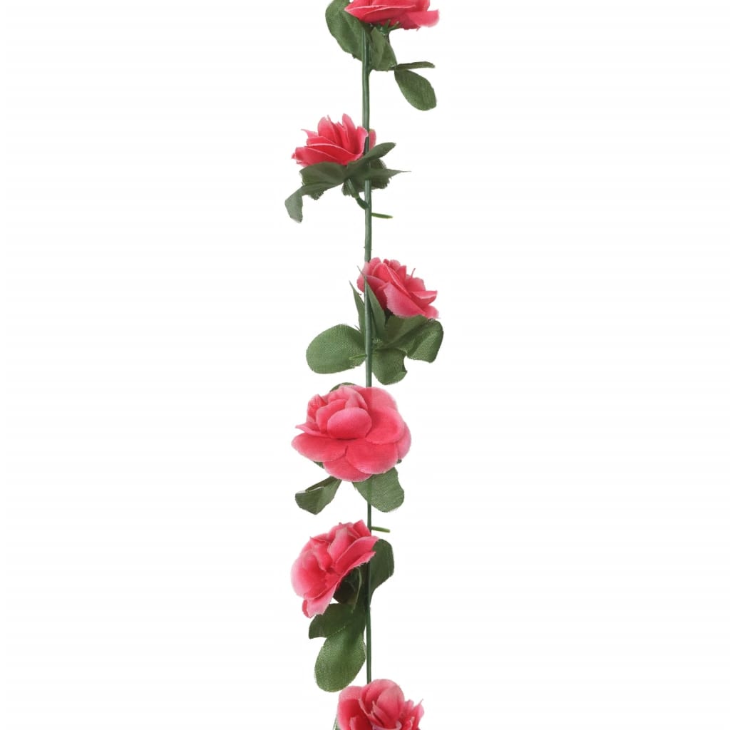 Couronnes de Noël 6 pcs. Roses printanières rouges 250 cm