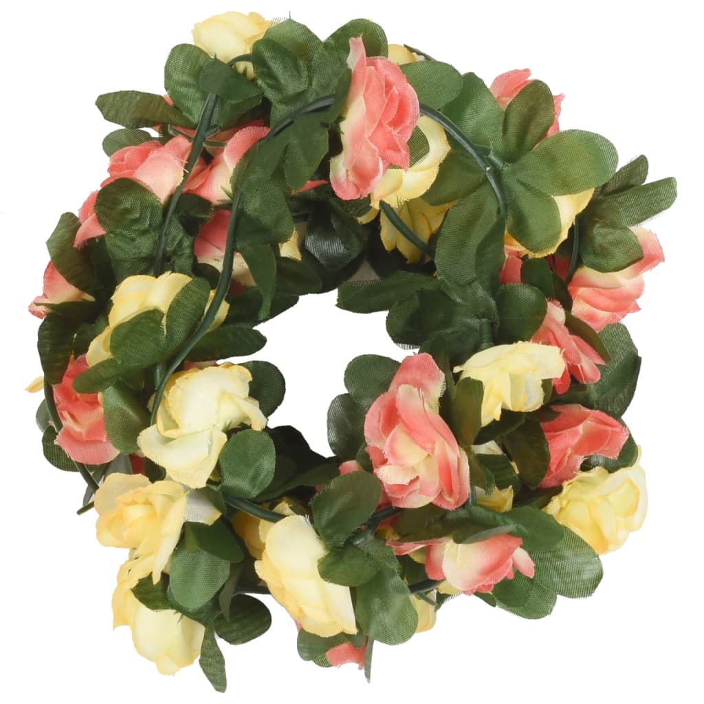 Couronnes de Noël fleurs 6 pcs. Roses de printemps 250 cm