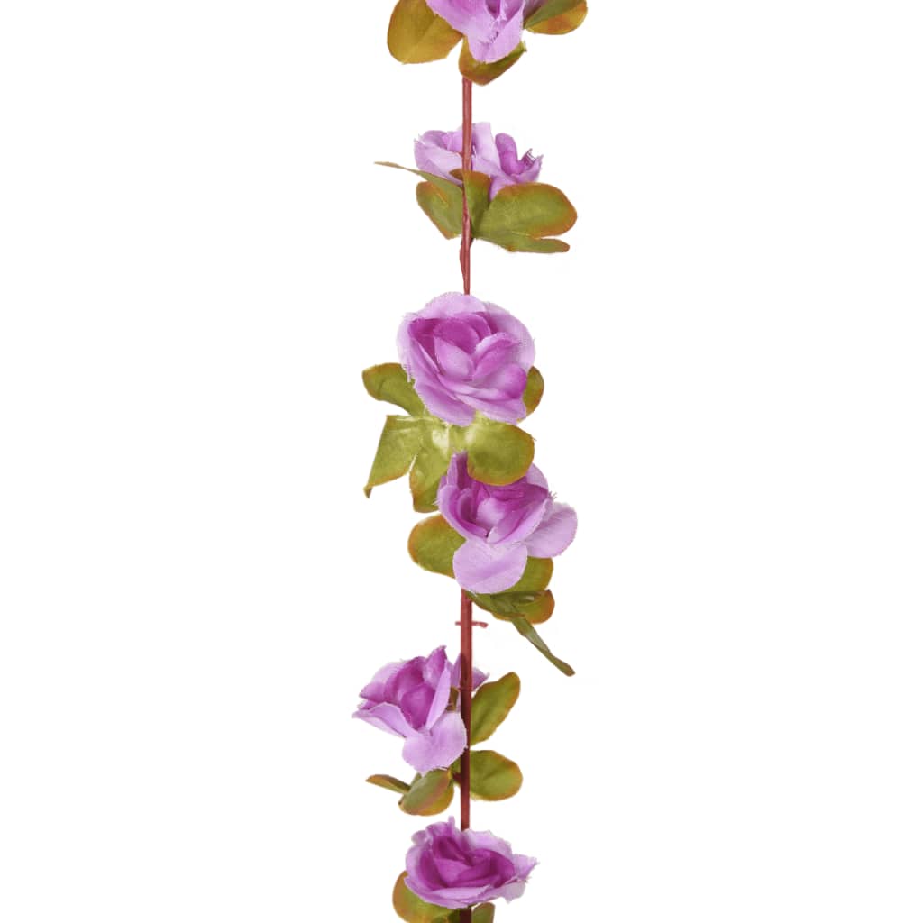 Couronnes de Noël fleurs 6 pcs violet clair 250 cm