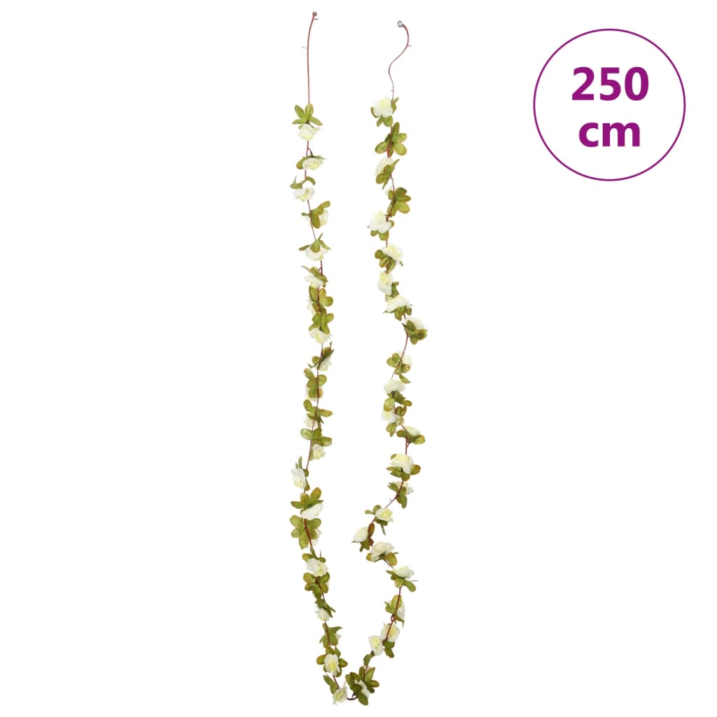 Weihnachtskränze Blumen 6 Stk. Weiß 250 cm