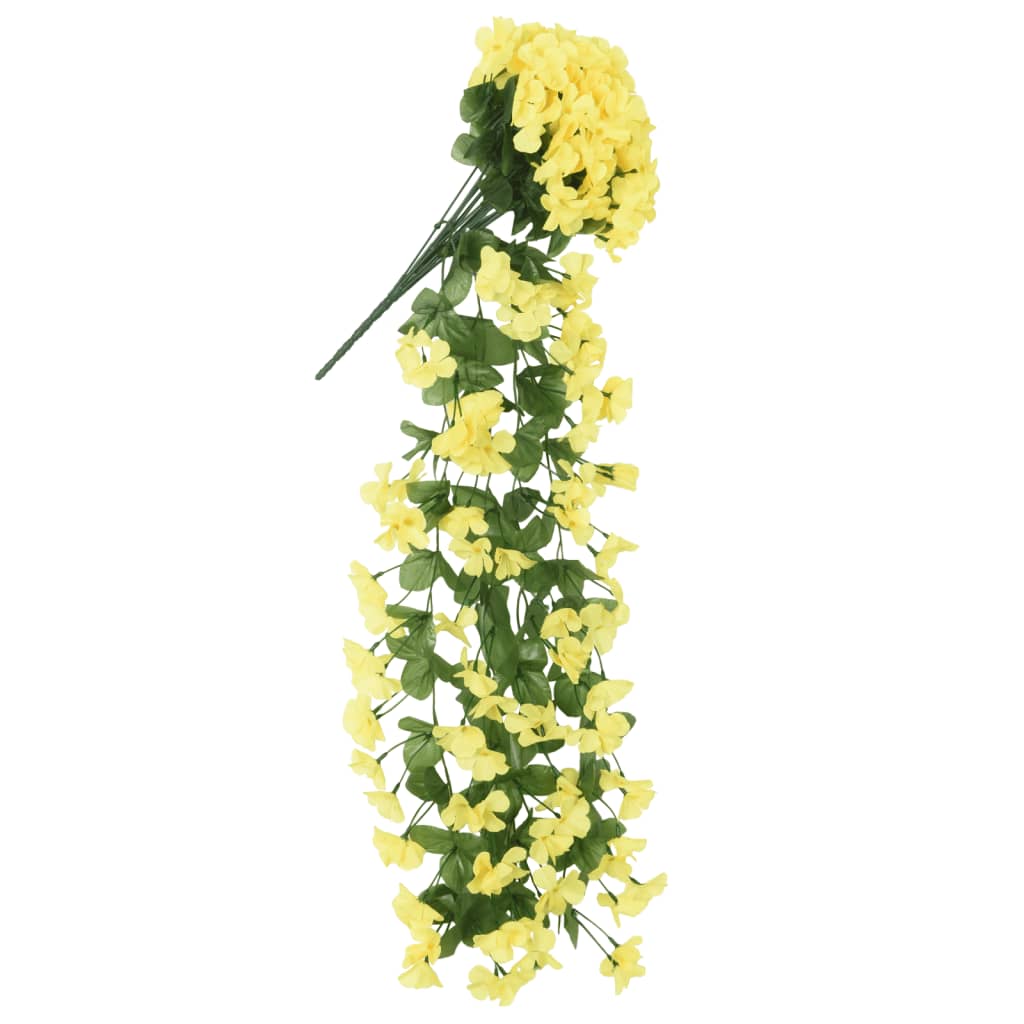 Couronnes de Noël fleurs 3 pcs jaune 85 cm