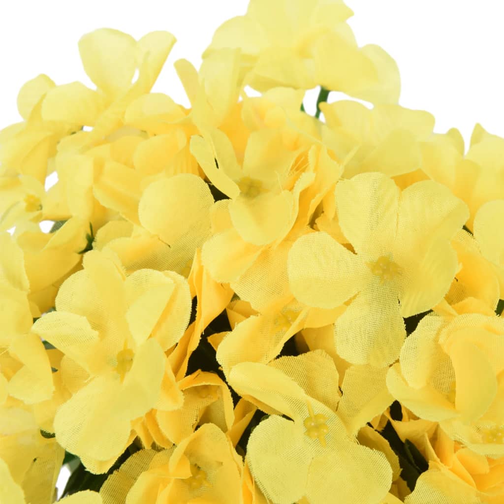 Couronnes de Noël fleurs 3 pcs jaune 85 cm