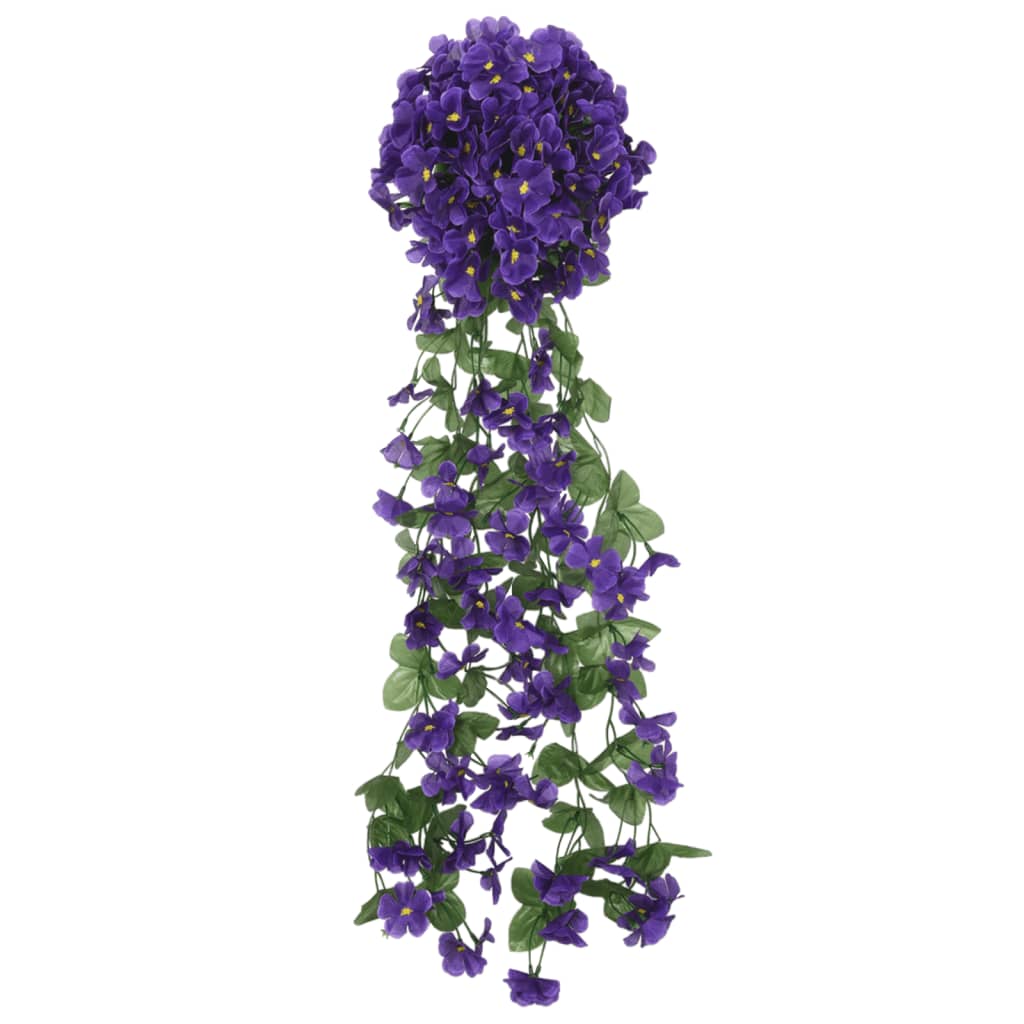 Couronnes de Noël fleurs 3 pcs Violet foncé 85 cm